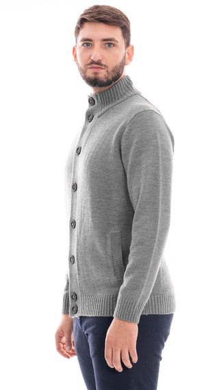 MARKUP MEN'S HIGH NECK CARDIGAN WITH BUTTONS MK790044 GMN