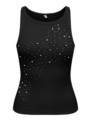 ONLY FILIZ T-SHIRT GIROMANICA CON APPLICAZIONI 15368917 BLK