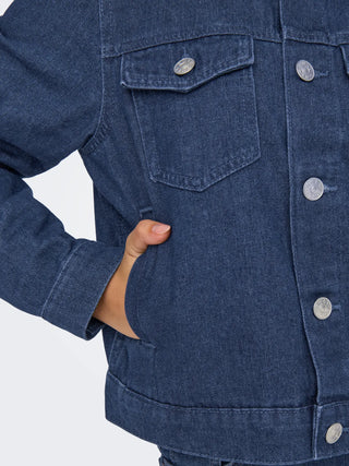 ONLY GIUBBOTTO RILLO DENIM CON COLLO FRANCESE E BOTTONI DONNA (col:light blue denim) 15346962 DBD