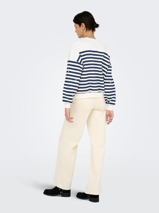 ONLY ADELE FELPA CON STRISCE COLORATE E STRASS DONNA 15358792 CNK