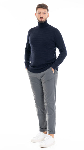 MARKUP MEN'S HIGH NECK SWEATER MK790040 BLUE