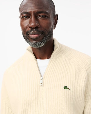 LACOSTE MAGLIONE LACOSTE A COLLO ALTO IN LANA CARDATA CON MEZZA ZIP AH3134 XFJ