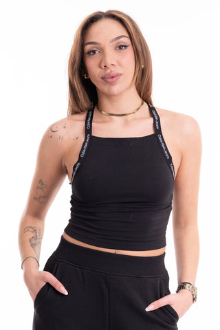 CALVIN KLEIN JEANS TOP LOGO ELASTIC STRAPPY WOMEN J223110 BEH