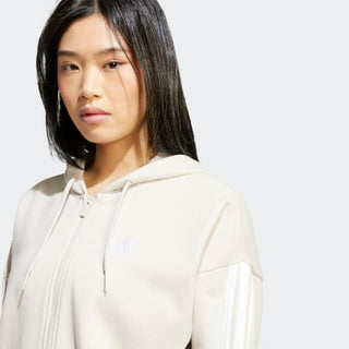 ADIDAS FELPA ZIP E CAPPUCCIO 3 STRISCE CON LOGO DONNA JW1821