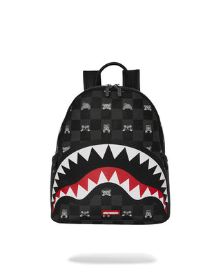 SPRAYGROUND ZAINO PICCOLO GRAY PEEKING CHARACTER CHECK B8908