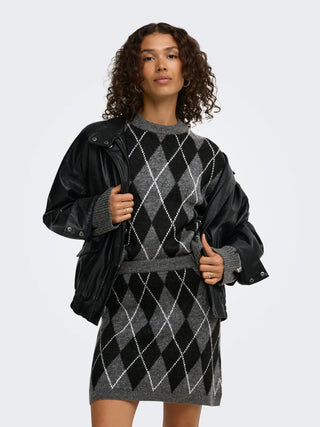JACQUELINE DE YONG MAGLIONE BIANKA A GIROCOLLO CON ROMBI 15381327 DGK