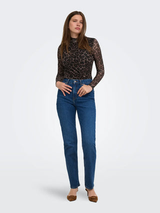 ONLY ERICA T-SHIRT CON MANICA VELATA LEOPARDATO 15141298 RWR