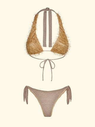 FK Bikini Donna F**K Triangolo Alto e Slip Regolabile Gold SW1123GD