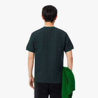LACOSTE T-SHIRT SLIM FIT CON MONOGRAMMA JACQUARD UOMO TH1197 SPU