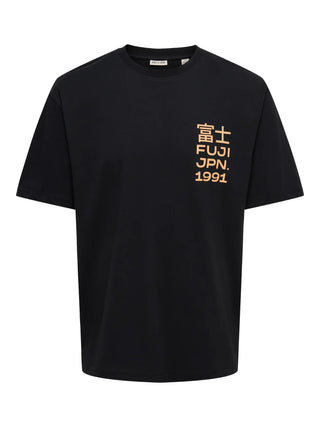 ONLY&SONS TRISTAN T-SHIRT IN COTONE CON SCRITTA MONTE FUJI UOMO 22035827 MFJ