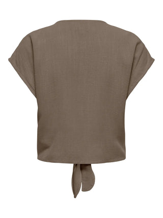 ONLY CAMICIA SMANICATA IN LINO CON NODO SIESTA 15322270 WLT