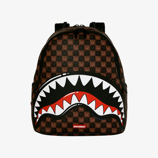 SPRAYGROUND SHARKS IN PARIS WTF BUBBLE BROWN CHECK SAVAGE ZAINO B9305