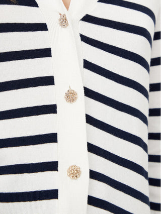 VILA CARDIGAN WENNIE SCOLLO A V CON BOTTONI DONNA 14100579 CDN