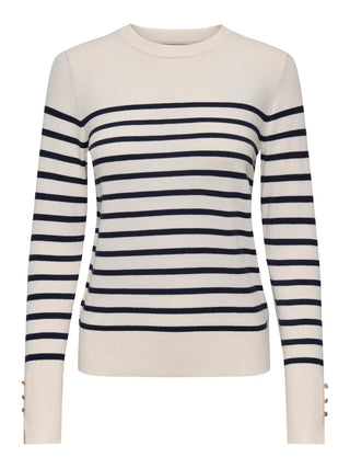 JACQUELINE DE YONG PULLOVER MALOU CON BOTTONI SU MANICHE DONNA (col: eggnog/sky captain) 15312026 ESC