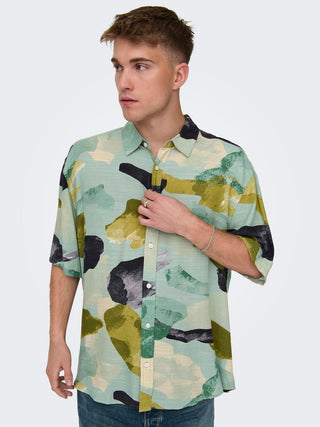 ONLY&amp;SONS LINEN SHIRT BUD LIFE SHORT SLEEVE 22028390 LMS