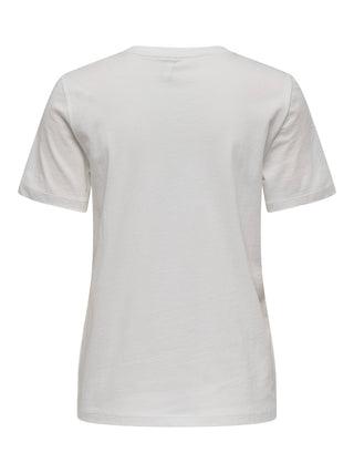 ONLY WOMEN'S SHORT SLEEVE KITA T-SHIRT 15337718 WHT