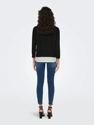 JACQUELINE DE YONG TONSY MAGLIONE CON CAMICIA INTEGRATA 15356685 BLK