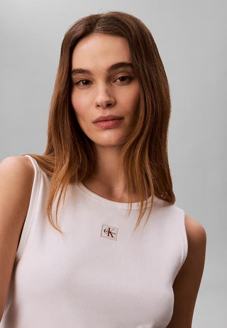 CALVIN KLEIN JEANS CANOTTA WOVEN LABEL A COSTINE CK DONNA LV047F246G YAF