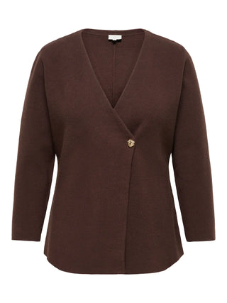 ONLY CARMAKOMA MAGLIONE IBI A SCOLLO V CON BOTTONE A FIORE DORATO 15377044 CFB