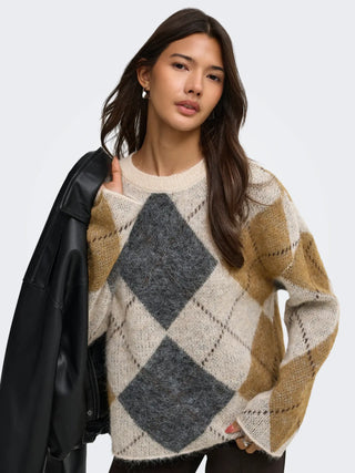 ONLY MAGLIONE NOEME IN MAGLIA A QUADRI 15378140 OTM