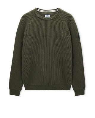 WEEKEND OFFENDER MAGLIONE IN LANA MORELLO  GIROCOLLO CON PATCH SU MANICA KW3A04 MORELLO BLKF