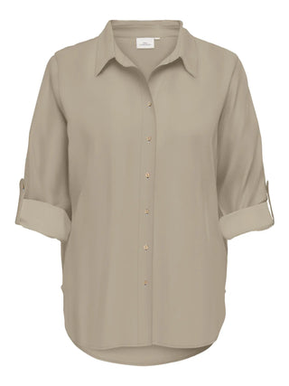 ONLY CARMAKOMA CARGOA CAMICIA 3/4 IN LINO 15364966 OXT