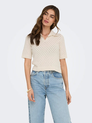 ONLY POLO ONL COSIMA  CON TESSUTO TRAFORATO 15341211 BRC