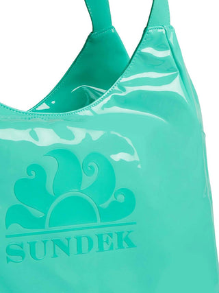 SUNDEK BORSA CHEL IN TESSUTO LUCIDO CON LOGO FRONTALE E TASCHE LATERALI AW417ABPV400 A7300