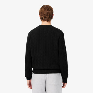 LACOSTE MAGLIONE LACOSTE GIROCOLLO A TRECCE IN LANA CARDATA AH2924 GJP