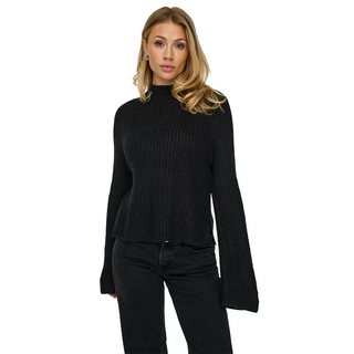 JACQUELINE DE YONG JUSTY HIGH NECK SWEATER WITH SLIT ON THE SLEEVE 15319000 BLK