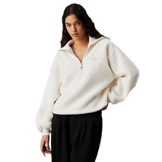 CALVIN KLEIN JEANS SWEATSHIRT SHERPA HALF ZIP WOMEN J224180 YBI