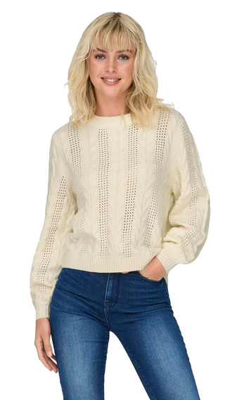 ONLY RUBINA PERFORATED CREW NECK SWEATER WOMEN 15317515 WTG