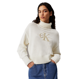 CALVIN KLEIN JEANS CK LOGO CHENILLE SWEATSHIRT WOMEN J224229 YBI