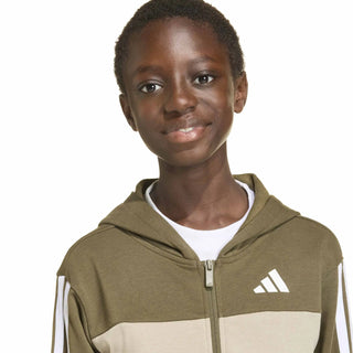 ADIDAS TUTA CON FELPA FULL ZIP  CON CAPPUCCIO E 3STRISCE ADIDAS KC6419