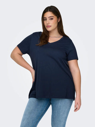 ONLY CARMAKOMA T-SHIRT BONNIE SCOLLO A V 15322776 NVA