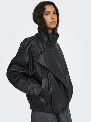 ONLY GIACCA VANI IN ECOPELLE, CHIUSURA CHIODO A COLLO ALTO 15380880 BLK