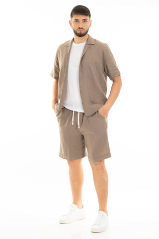 FIFTIETH SHORT SLEEVE LINEN SHIRT 100 SAT