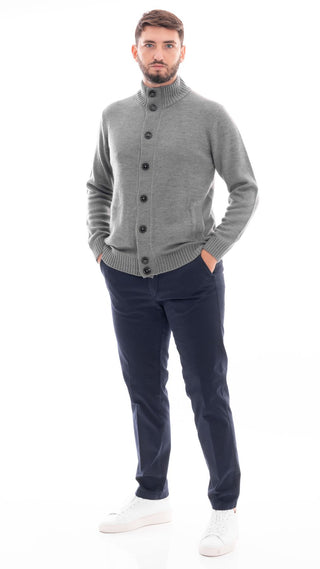 MARKUP MEN'S HIGH NECK CARDIGAN WITH BUTTONS MK790044 GMN