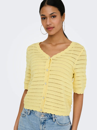 JACQUELINE DE YONG ANJA CARDIGAN CON SCOLLO A V 15366211 DEC
