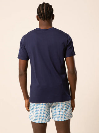LORD PARTENOPEI T-SHIRT WITH MAIOLICA FANTASY POCKET TM24-BLOOM BLUE