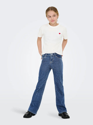 ONLY KIDS T-SHIRT CROP BIMBA CON CUORE 15347634 CLD