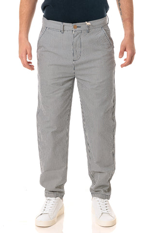 IMPURE MLES CHINO PANTALONE IN SEERSUCKER CONFORT TINTO IN FILO UOMO MILES SRKC63