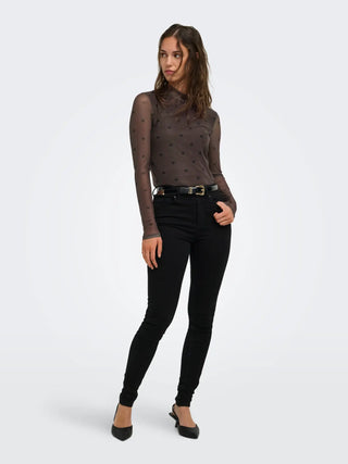ONLY ERICA T-SHIRT CON MANICA VELATA CON CUORICINI 15141298 CFB