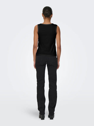 ONLY WILL TOP IN COTONE CON DETTAGLIO LACCI LATERALI DONNA (col:black) 15343430 BLK