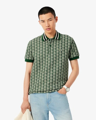 LACOSTE POLO DAL TAGLIO CLASSICO IN JACQUARD CON MONOGRAMMA DH1417 D1R