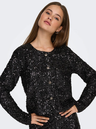 JACQUELINE DE YONG TINA GIACCA CON PAILLETES DONNA 15360020 BLK