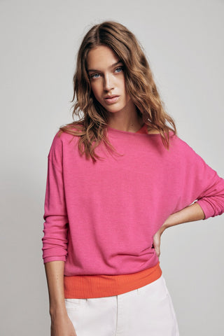 VILA T-SHIRT BELLA O-NECK LONG SLEEVE KNIT DONNA 14079773 PNY