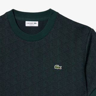 LACOSTE T-SHIRT SLIM FIT CON MONOGRAMMA JACQUARD UOMO TH1197 SPU
