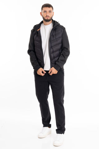 MARKUP M HOODED COMBINED ZIP SWEATSHIRT NEOPRENE NYLON LOGO DETAIL MK592027