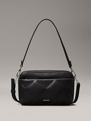CALVIN KLEIN BORSA A SPALLA DIAMOND QUILT CON LOGO DONNA K612907 BEH